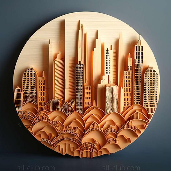 3D model city skyline (STL)